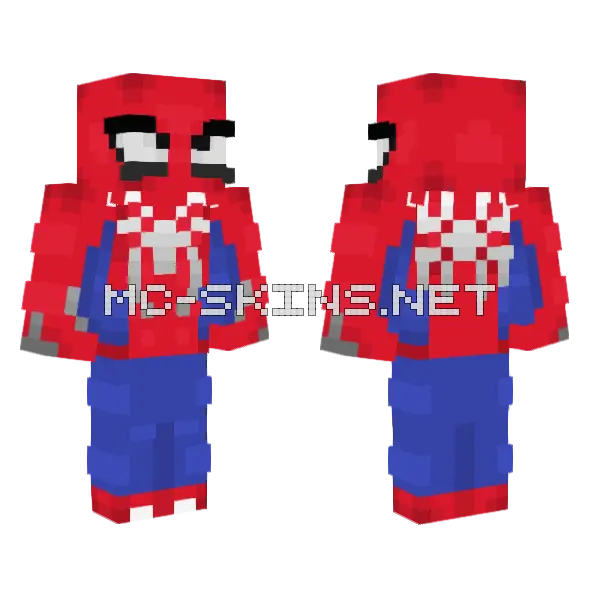 Spider-Man Peter Parker Minecraft skin, front and back