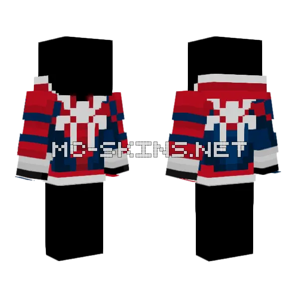 Spider-Man PS4 Hoodie Minecraft skin, front and back