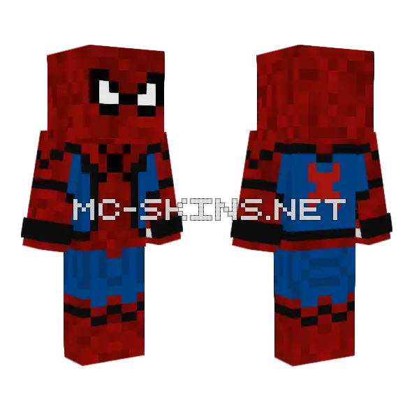 Spider-Man Stark Suit Minecraft skin, front and back