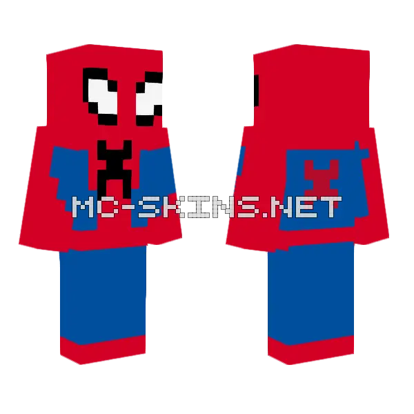 Spider-Man Suit Minecraft skin, front and back