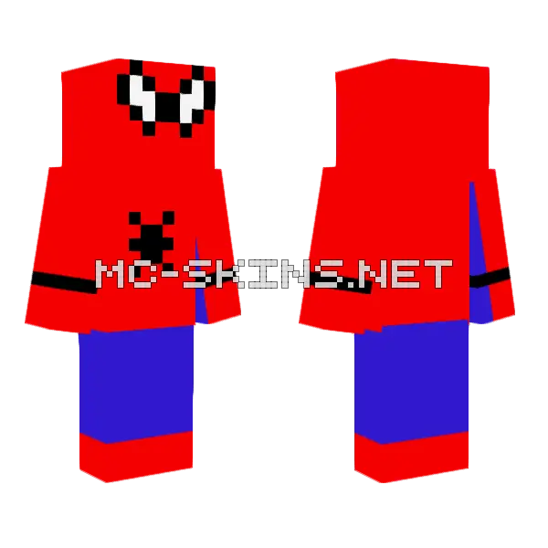 Spider-Man Suit Minecraft skin, front and back
