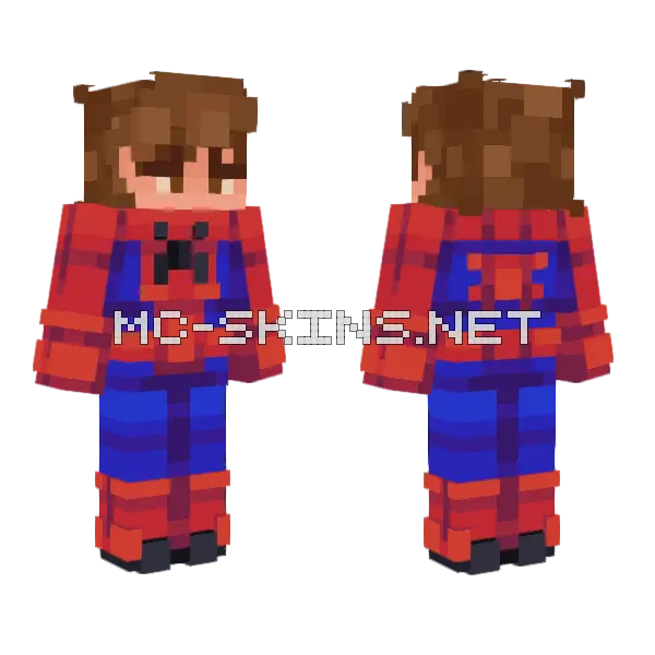 Spider-Man Suit Minecraft skin, front and back