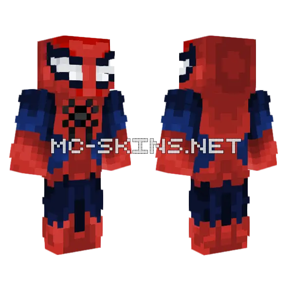 Spider-Man Suit Minecraft skin, front and back