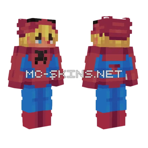 Spider-Man Suit Minecraft skin, front and back