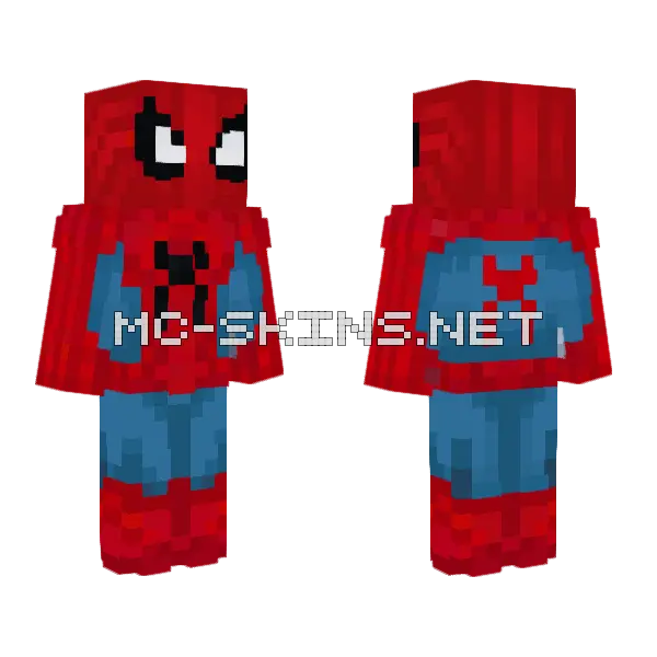 Spider Man Suit Minecraft skin, front and back