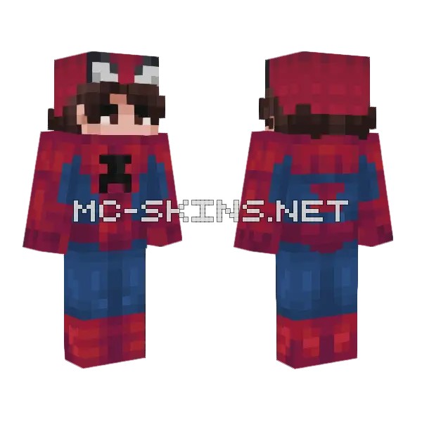 Spider Man Suit Minecraft skin, front and back