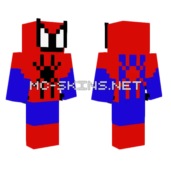 Spider-Man Suit Minecraft skin, front and back
