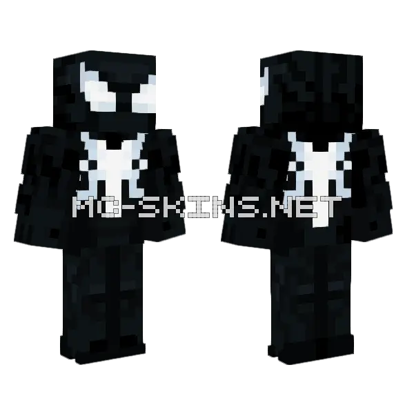 Spider-Man Symbiote Suit Minecraft skin, front and back