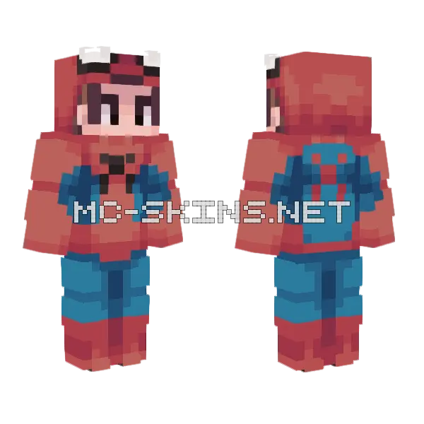 Spider Man Unmasked Minecraft skin, front and back