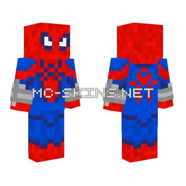Spider-Man Upgraded Fixed Minecraft skin, front and back
