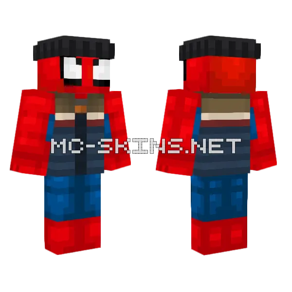 Spider-Man Winter Suit Minecraft skin, front and back
