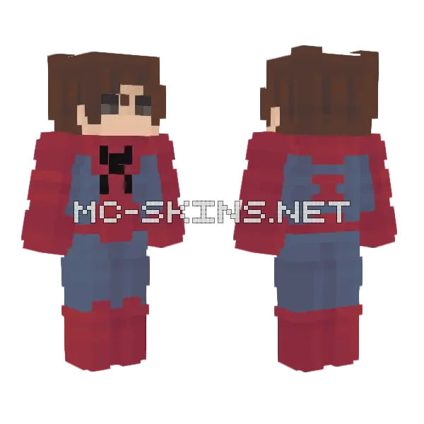 Spider Man Without Mask Minecraft skin, front and back