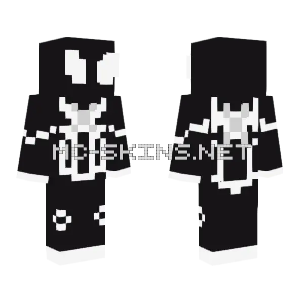 Spider Venom Symbiote Suit Minecraft skin, front and back