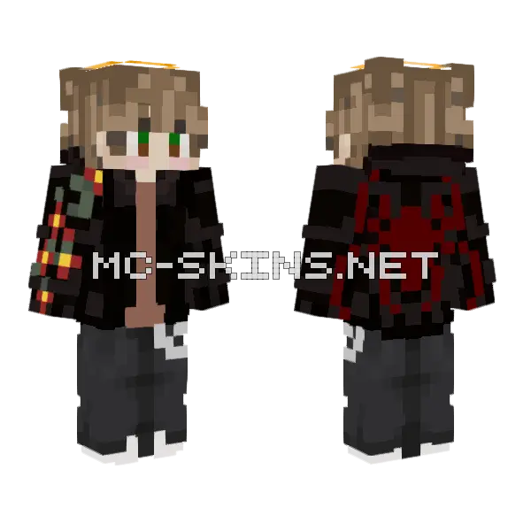 Spider Web Hoodie Boy Minecraft skin, front and back