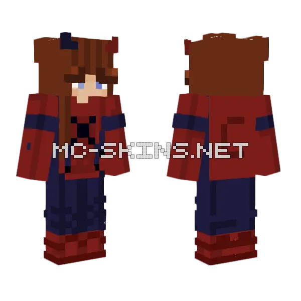 Spiderman 2 Minecraft skin, front and back