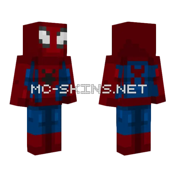 Spiderman Classic Suit Minecraft skin, front and back