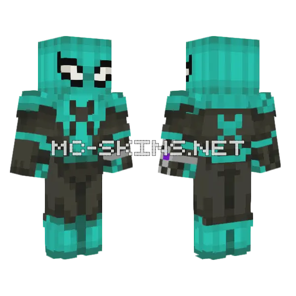 Spiderman Cyan Minecraft skin, front and back