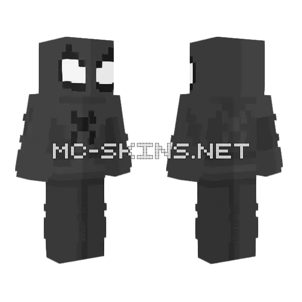 Spiderman Grayscale Minecraft skin, front and back