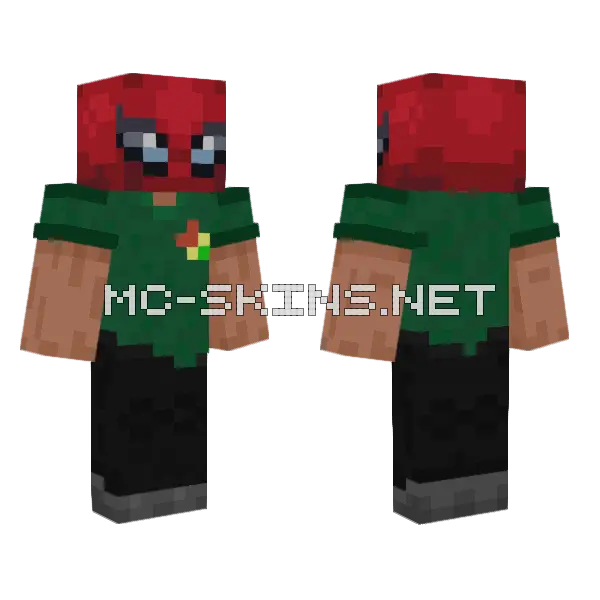 Spiderman Mask Minecraft skin, front and back