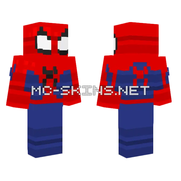 Spiderman Striping Shading Minecraft skin, front and back