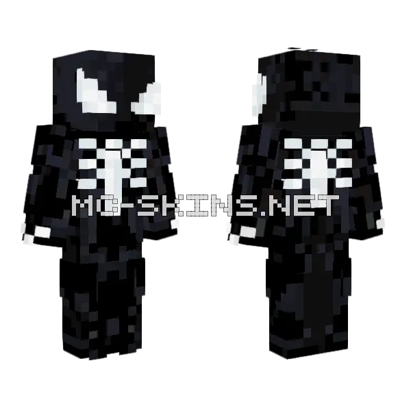 Spiderman Symbiote Minecraft skin, front and back