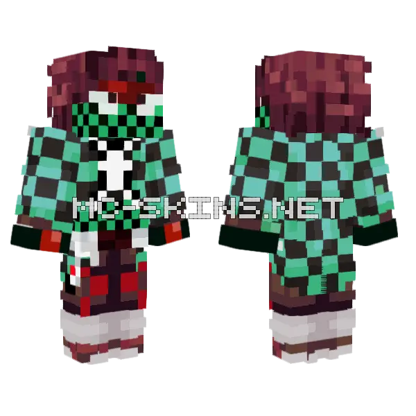 Spiderman Tanjiro Minecraft skin, front and back