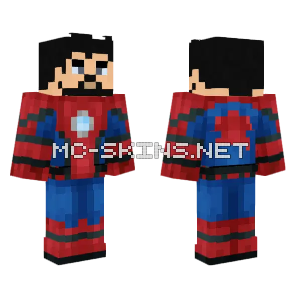 Spiderman Tony Minecraft skin, front and back