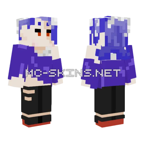 Splatoon 3 Shiver Minecraft skin, front and back