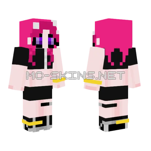 Splatoon Agent 8 Remake Minecraft skin, front and back