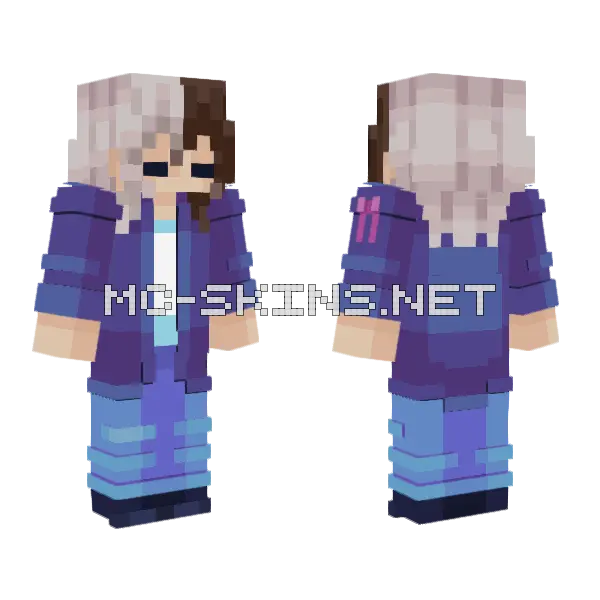 Split Dye Ribbon Edit Minecraft skin, front and back
