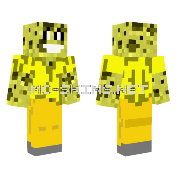 Sponge Guy Minecraft skin, front and back