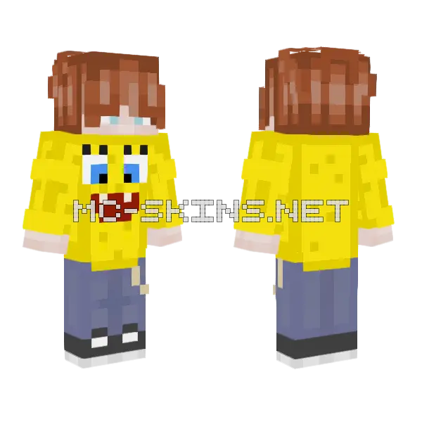 Spongebob Dude Minecraft skin, front and back