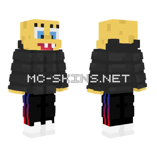 Spongebob Gangster Minecraft skin, front and back