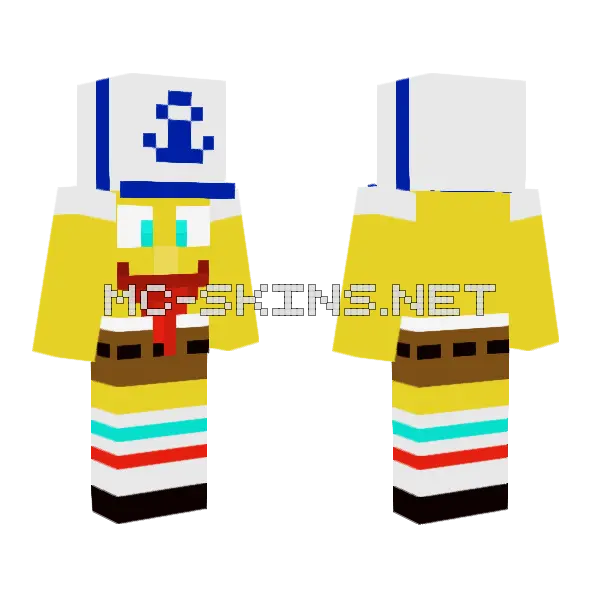 Spongebob Krusty Krab Hat Minecraft skin, front and back