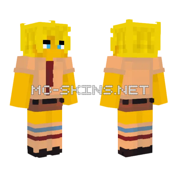 Spongebob Outfit Costume Minecraft skin, front and back