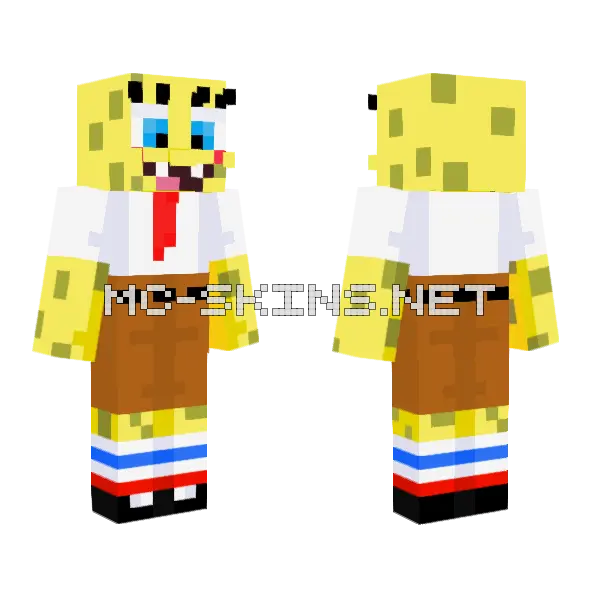 Spongebob Slim Minecraft skin, front and back