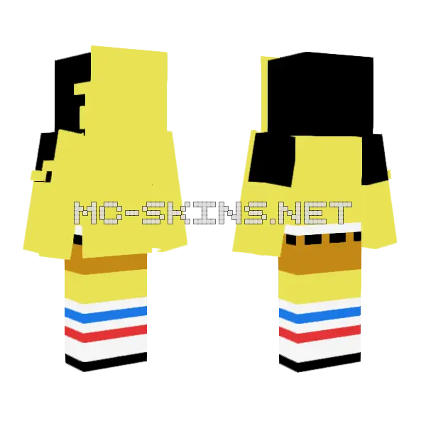 Spongebob Squarepants Minecraft skin, front and back