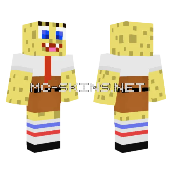 Spongebob Squarepants Minecraft skin, front and back
