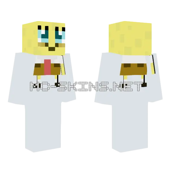 Spongebob Squarepants Minecraft skin, front and back