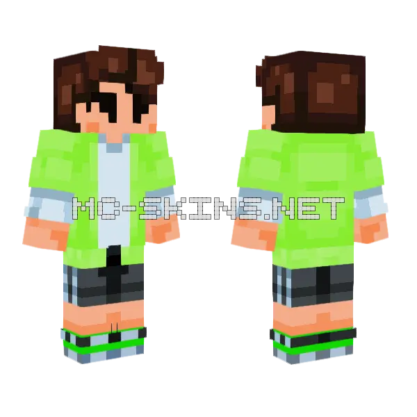 Spooderwolf V6 Minecraft skin, front and back