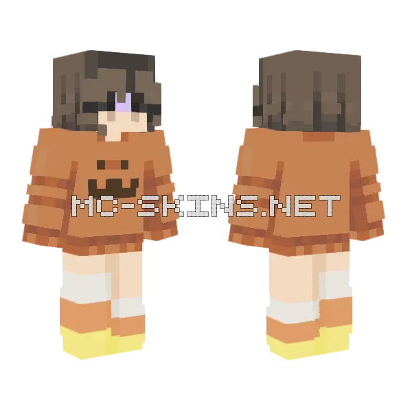 Spooky Cat Boy Minecraft skin, front and back