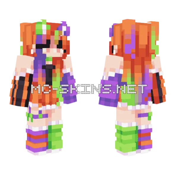 Spooky Halloween Girl Minecraft skin, front and back