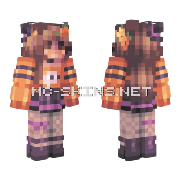 Spooky RCE Minecraft skin, front and back