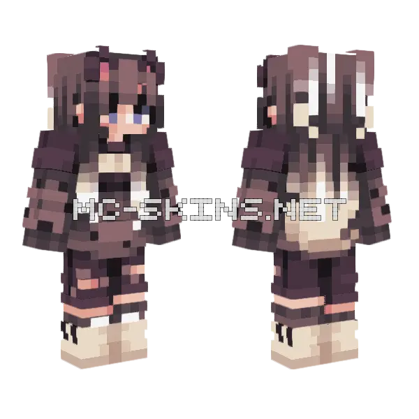 Spotfur Girl Minecraft skin, front and back