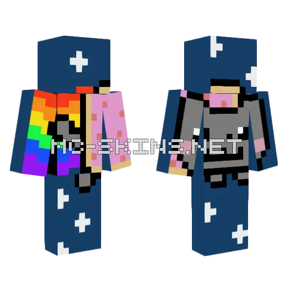 Spread The Nyan Cat Minecraft skin, front and back