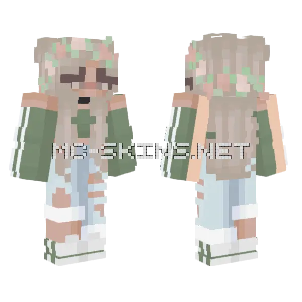 Spring Blossom Girl Minecraft skin, front and back