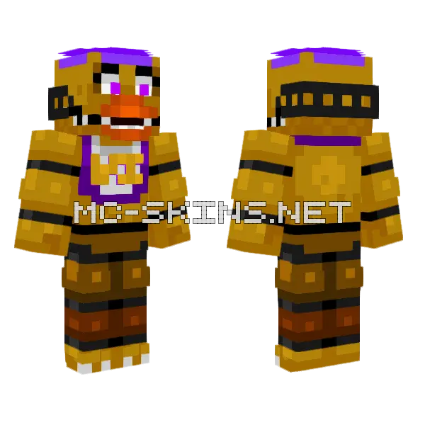 Spring Chica With Hat Minecraft skin, front and back
