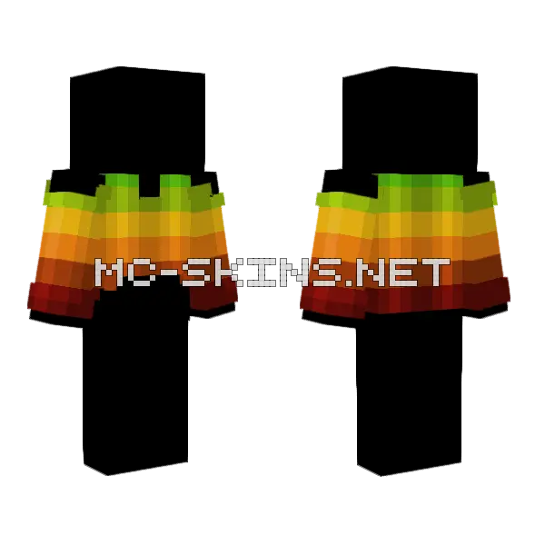 Spring Croptop Green Yellow Orange Red Minecraft skin, front and back