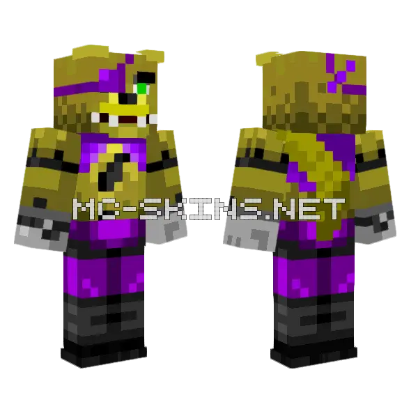 Spring Foxy With Vest Minecraft skin, front and back