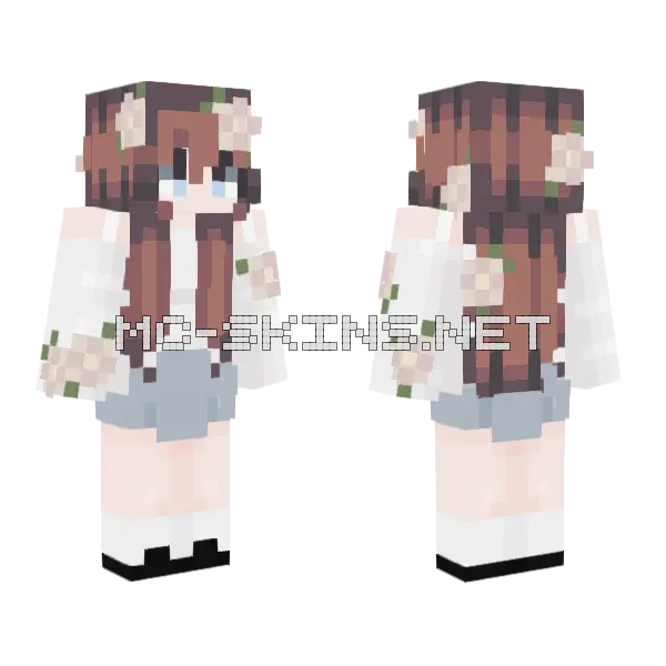 Spring Girl Minecraft skin, front and back